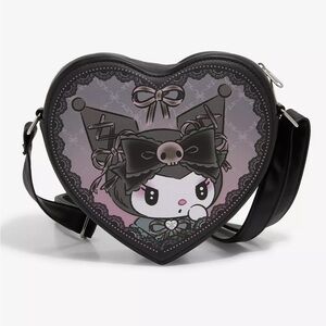 Sanrio Kuromi Lolita Heart-Shaped Crossbody Bag